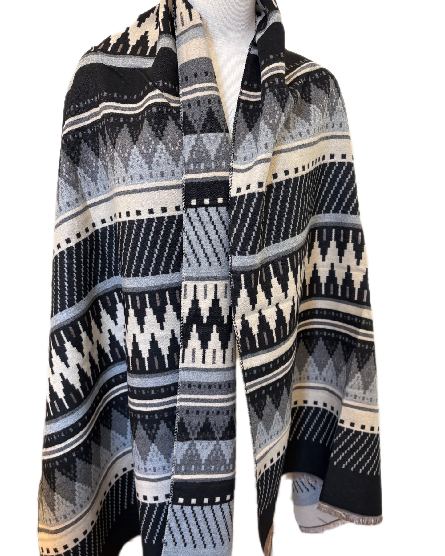 Black and Blue Cashmere Shawl