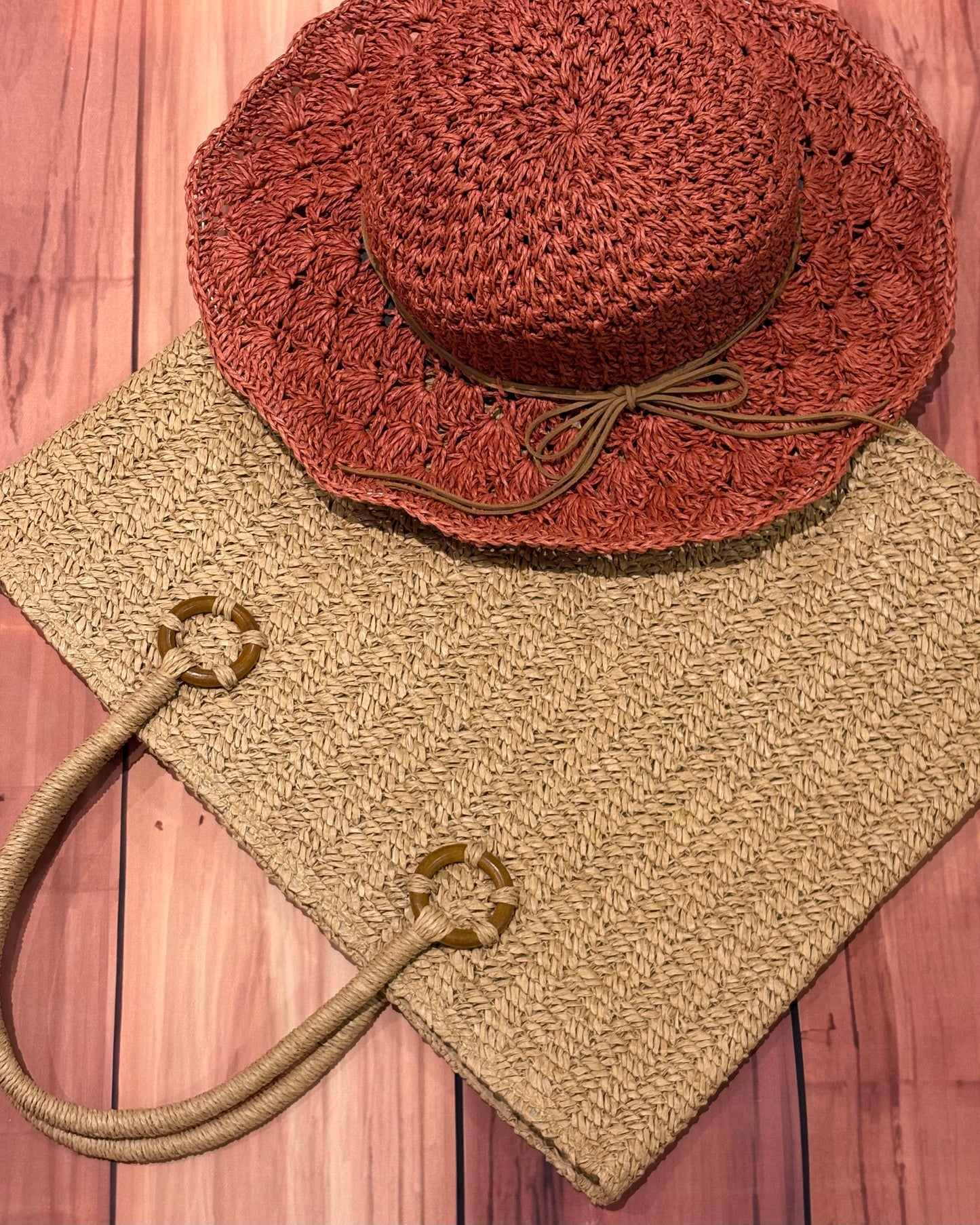 Beige Large Straw Bag