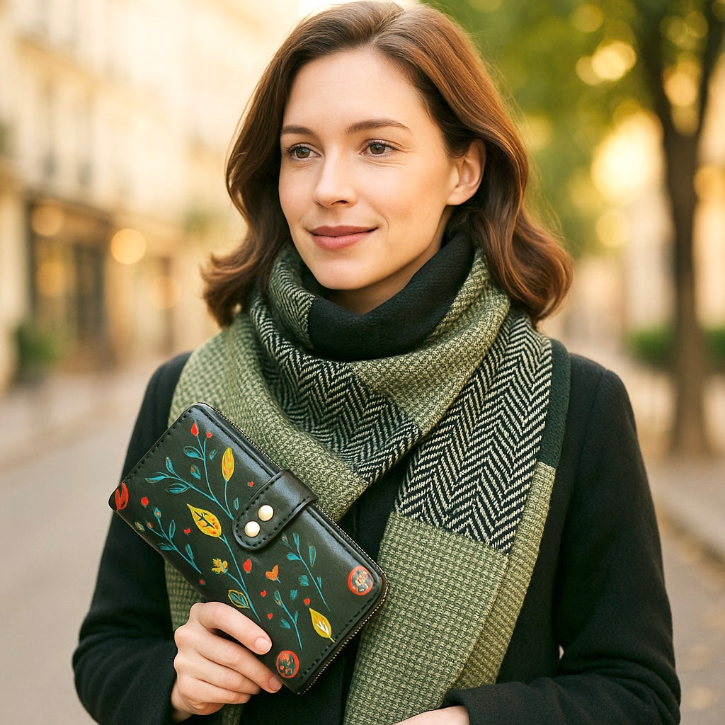 Green Crinkle Viscose Scarf