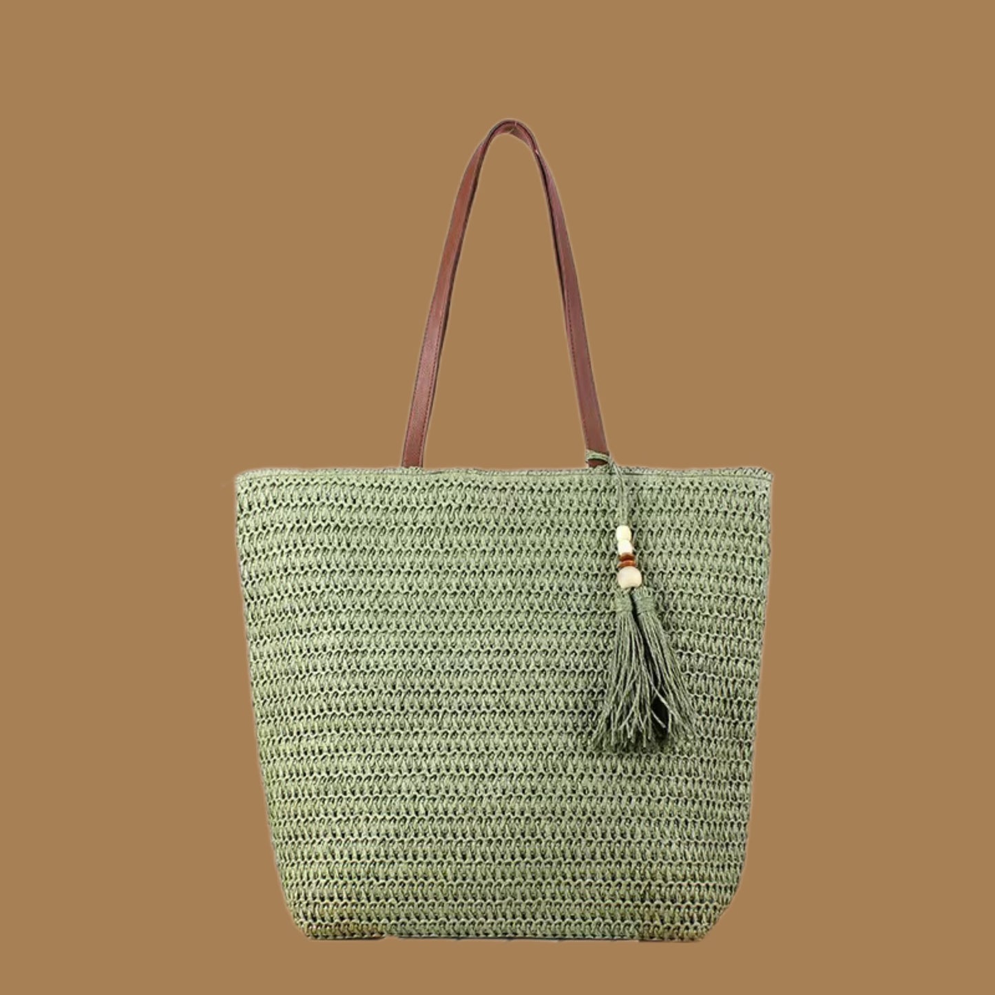 Green Large Straw Bag