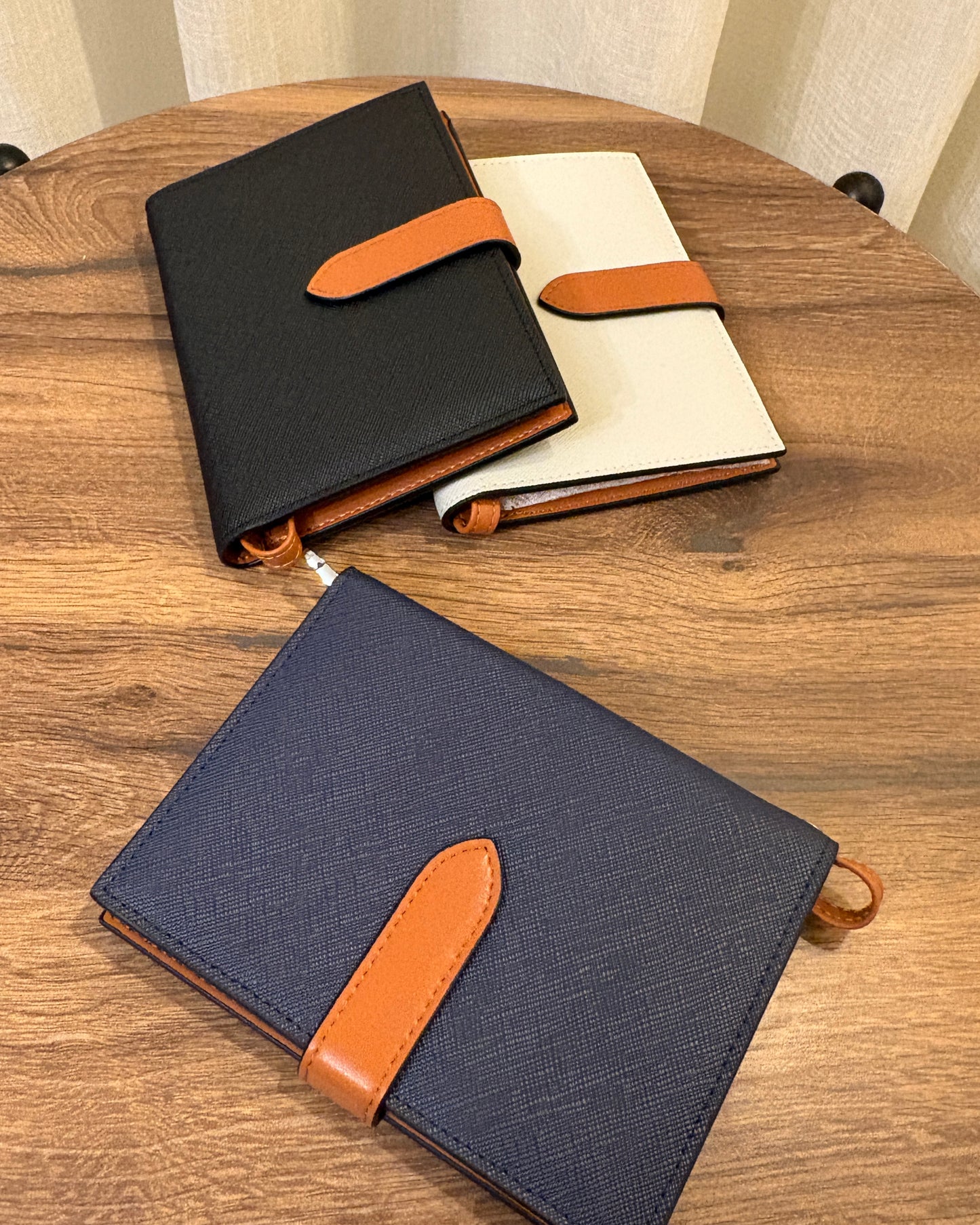 Genuine Leather White Passport Holder and Wallet
