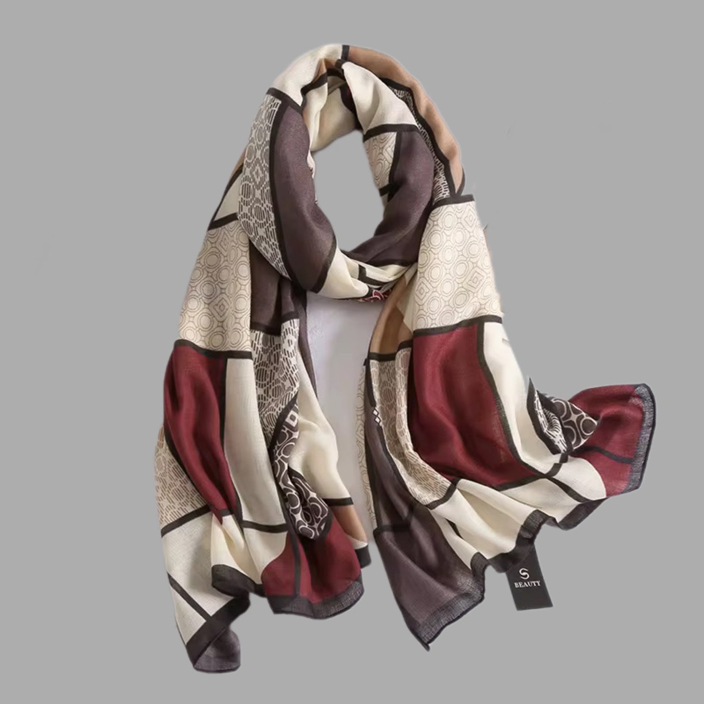Viscose geometric scarf
