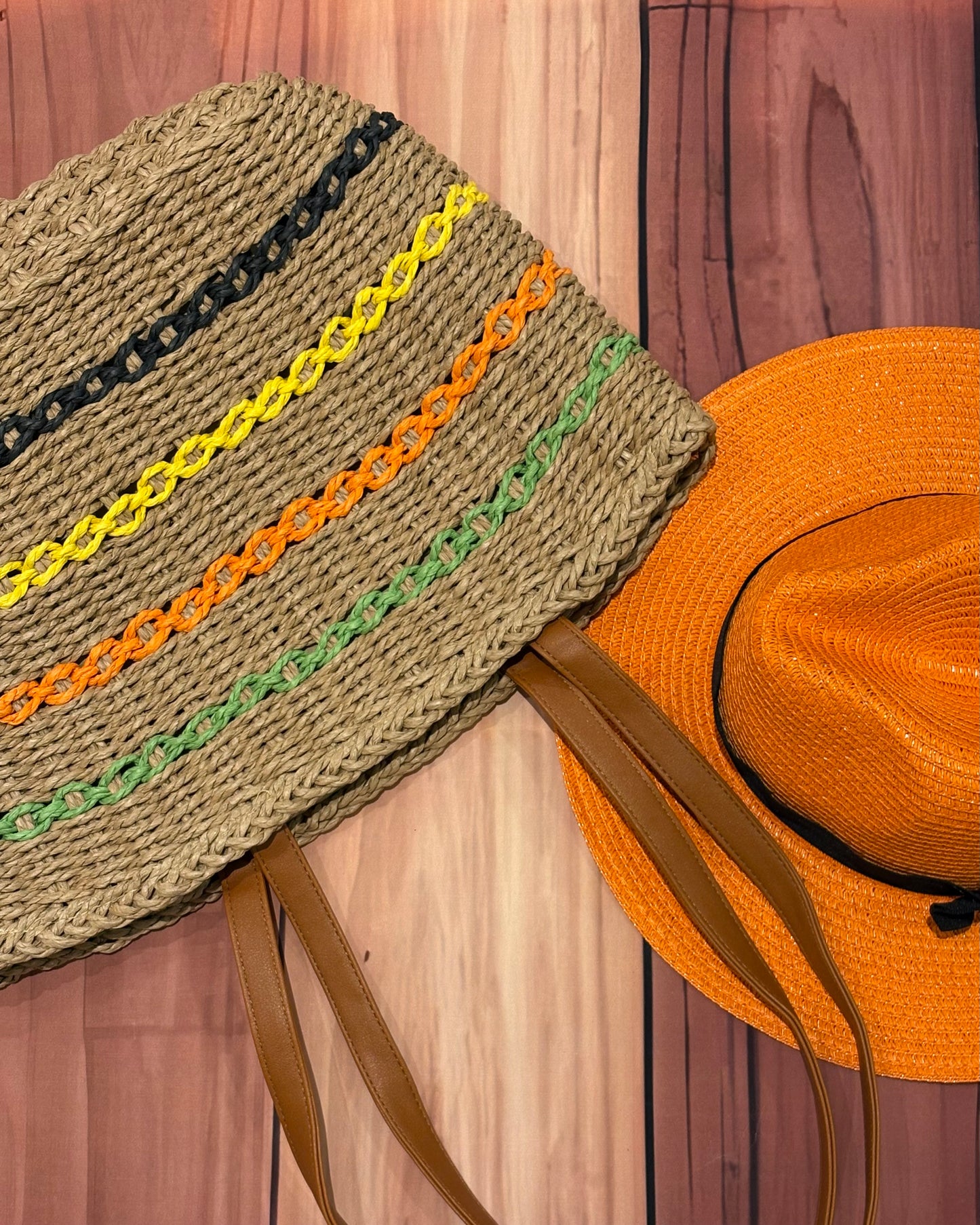 Colorful Thick Straw Bag