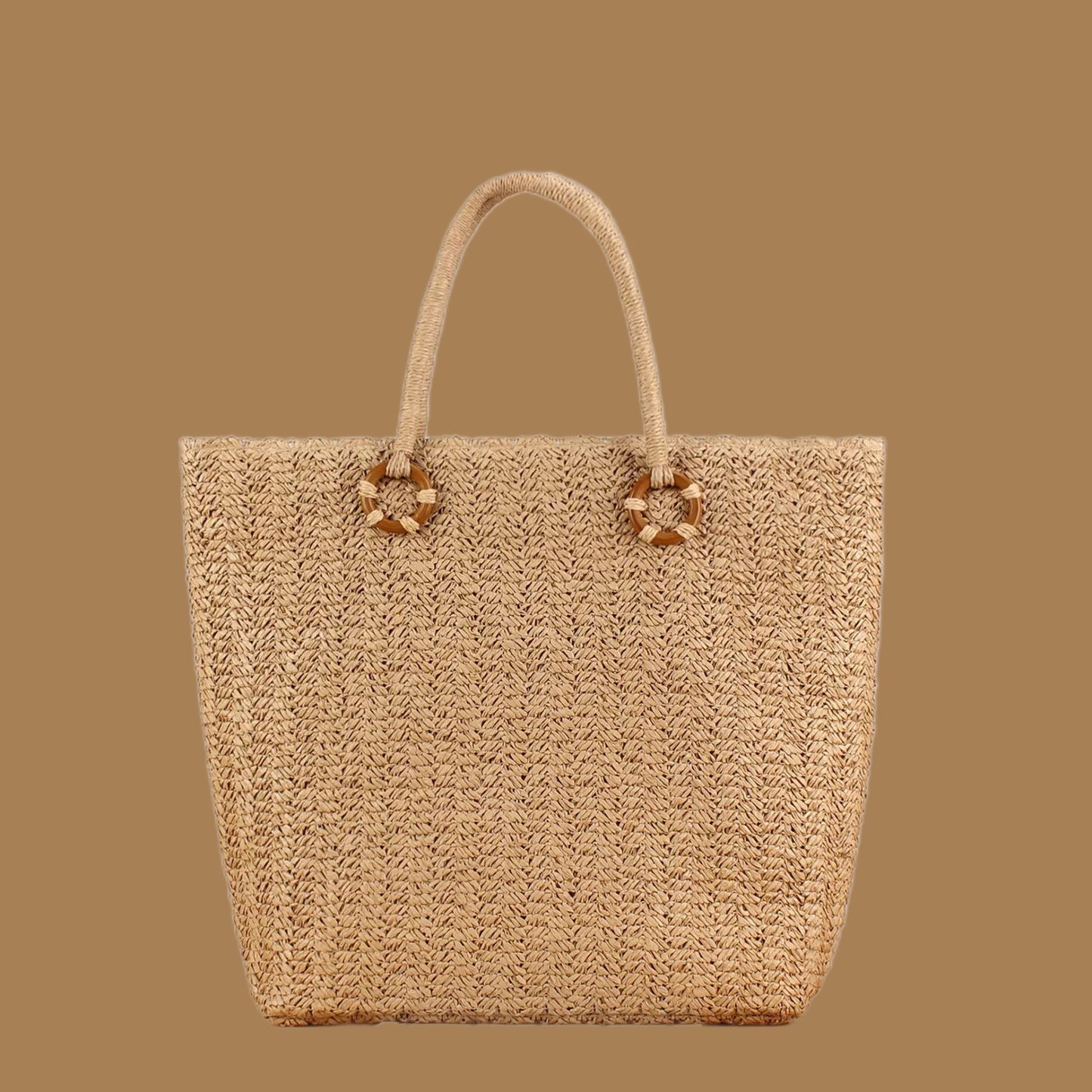 Beige Large Straw Bag