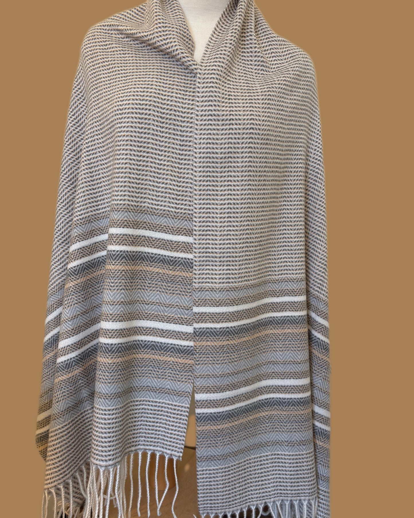 Grey Light Wool Shawl
