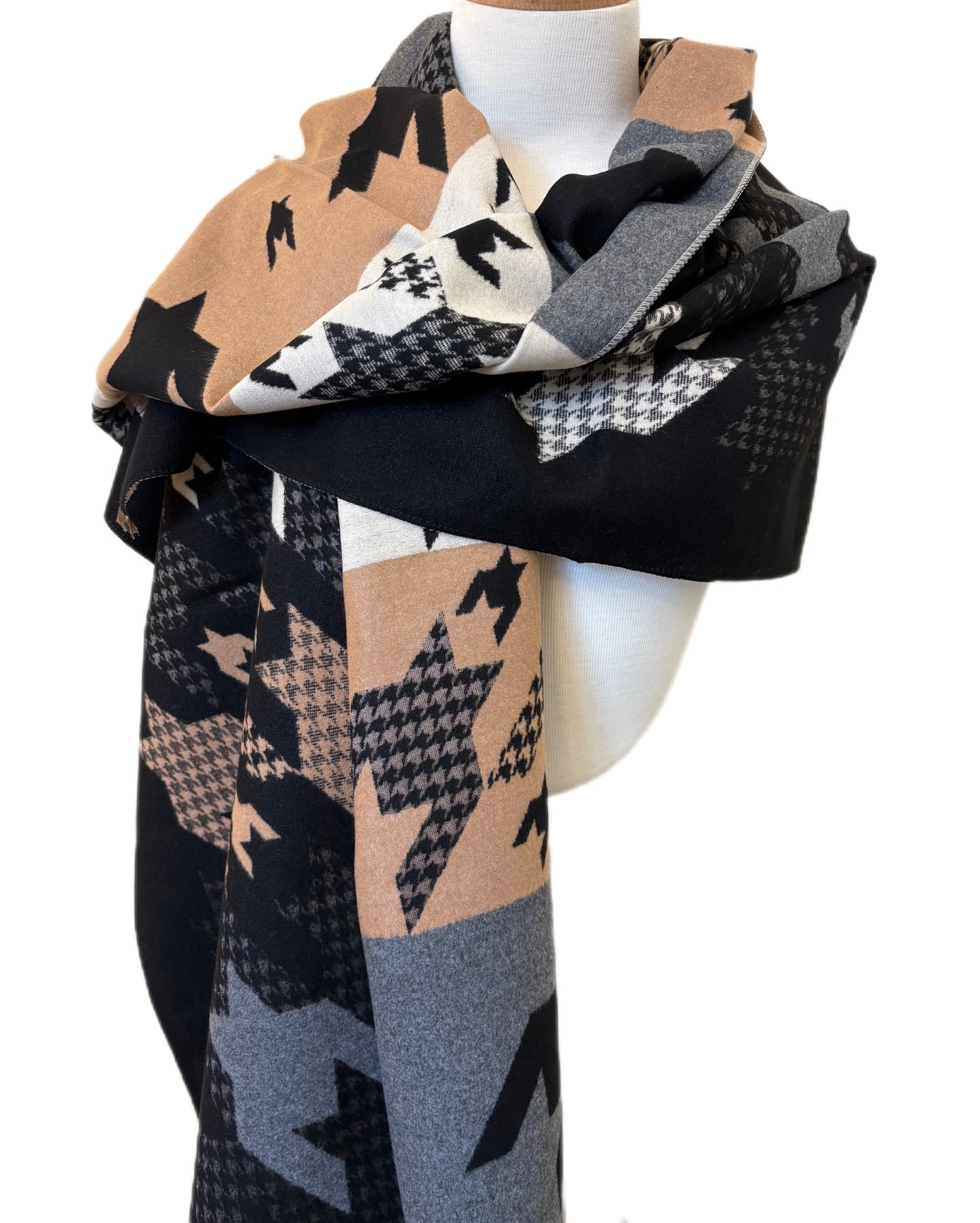 Pieds de Poule Cashmere Shawl