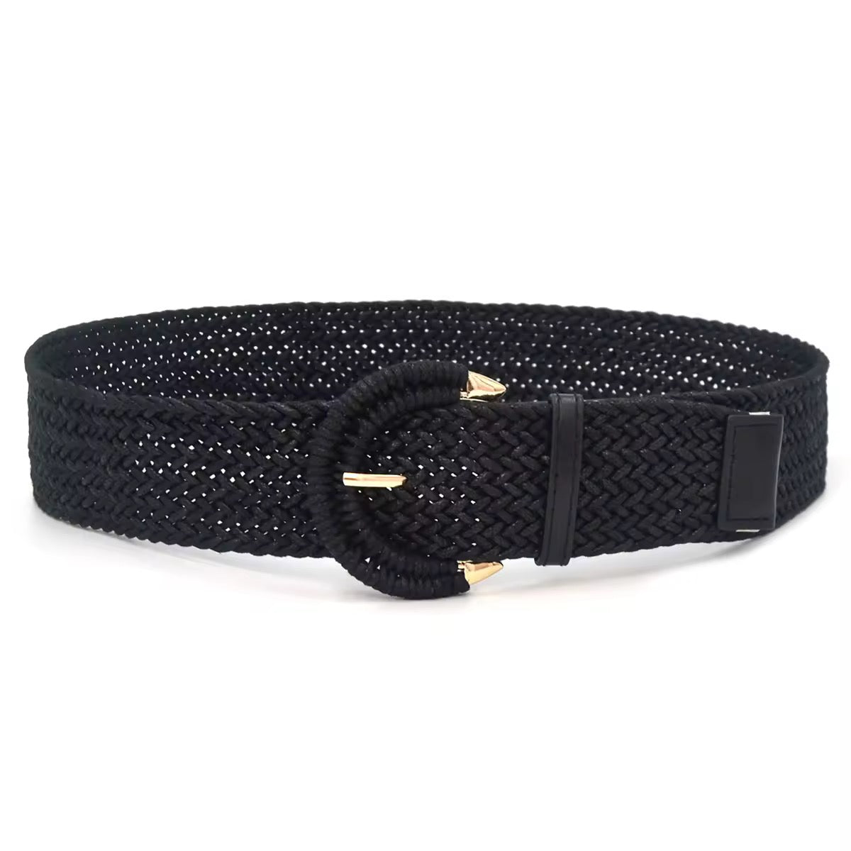 Black Braided Elastic Belt