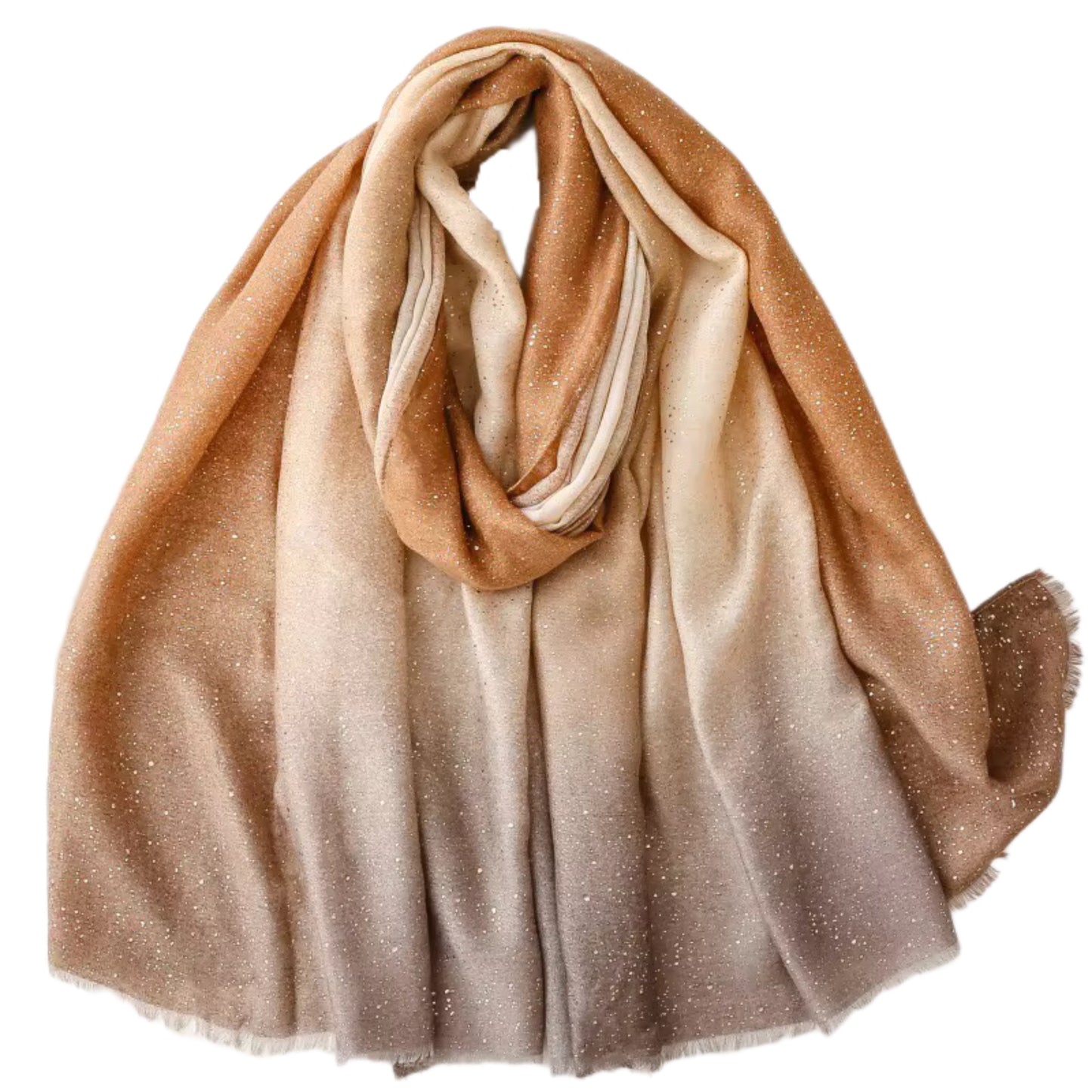 Glitter beige scarf