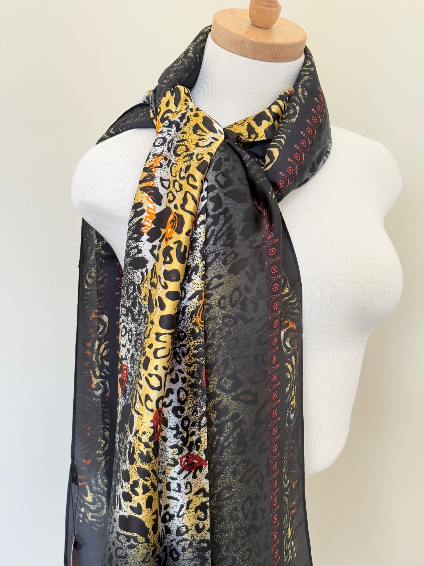Animal Print Silk Scarf
