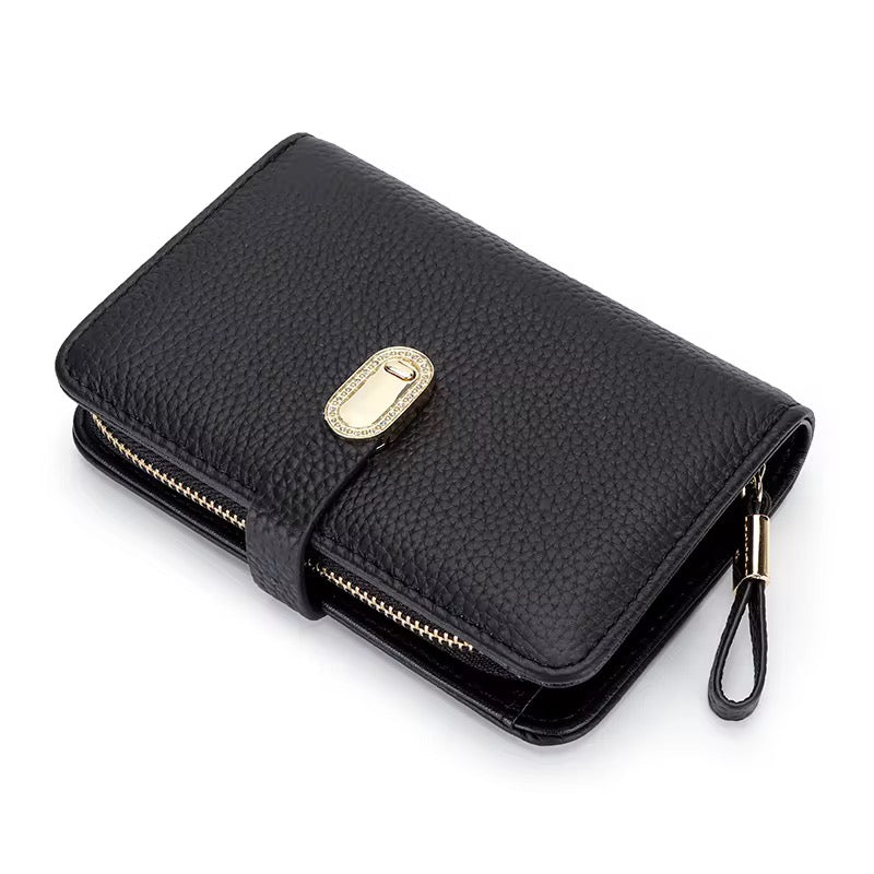 Genuine Leather Black Medium Wallet