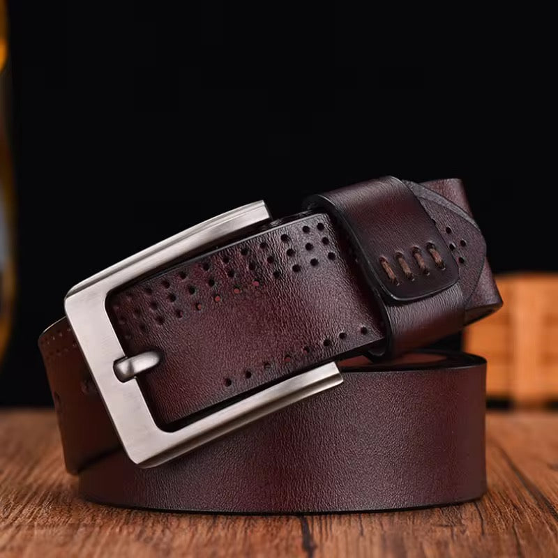 Genuine Leather Thick Brown Belt