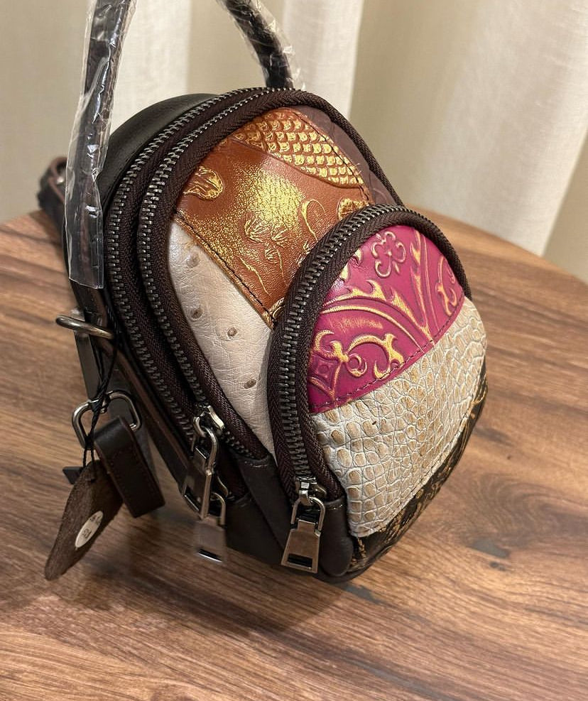 Colorful Genuine Leather Mini Crossbag