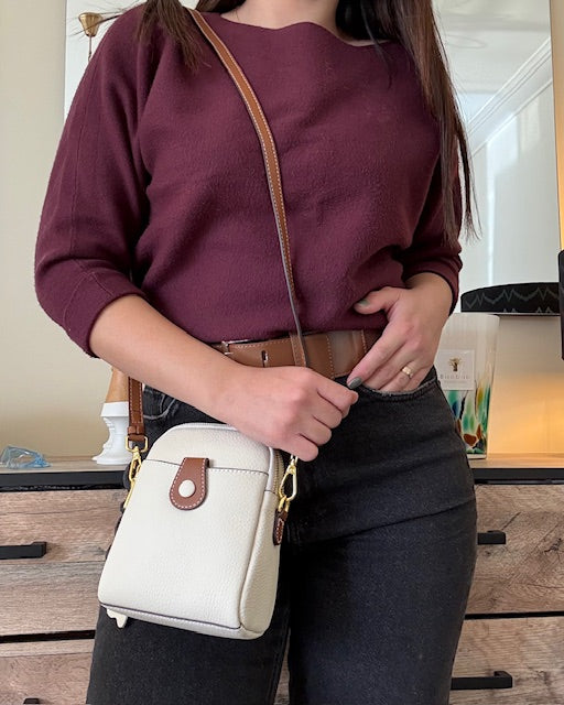 Genuine Leather White Crossbag