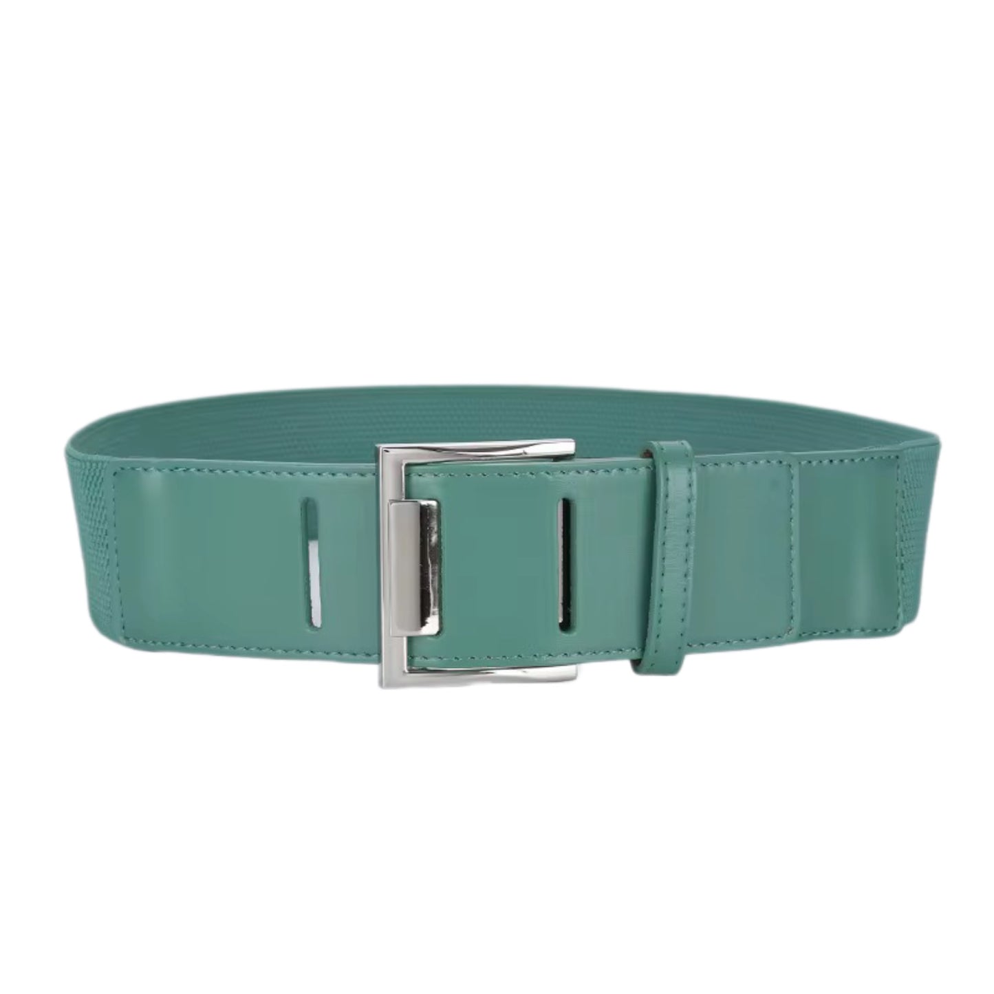 Genuine Leather Elastic Green Belt.