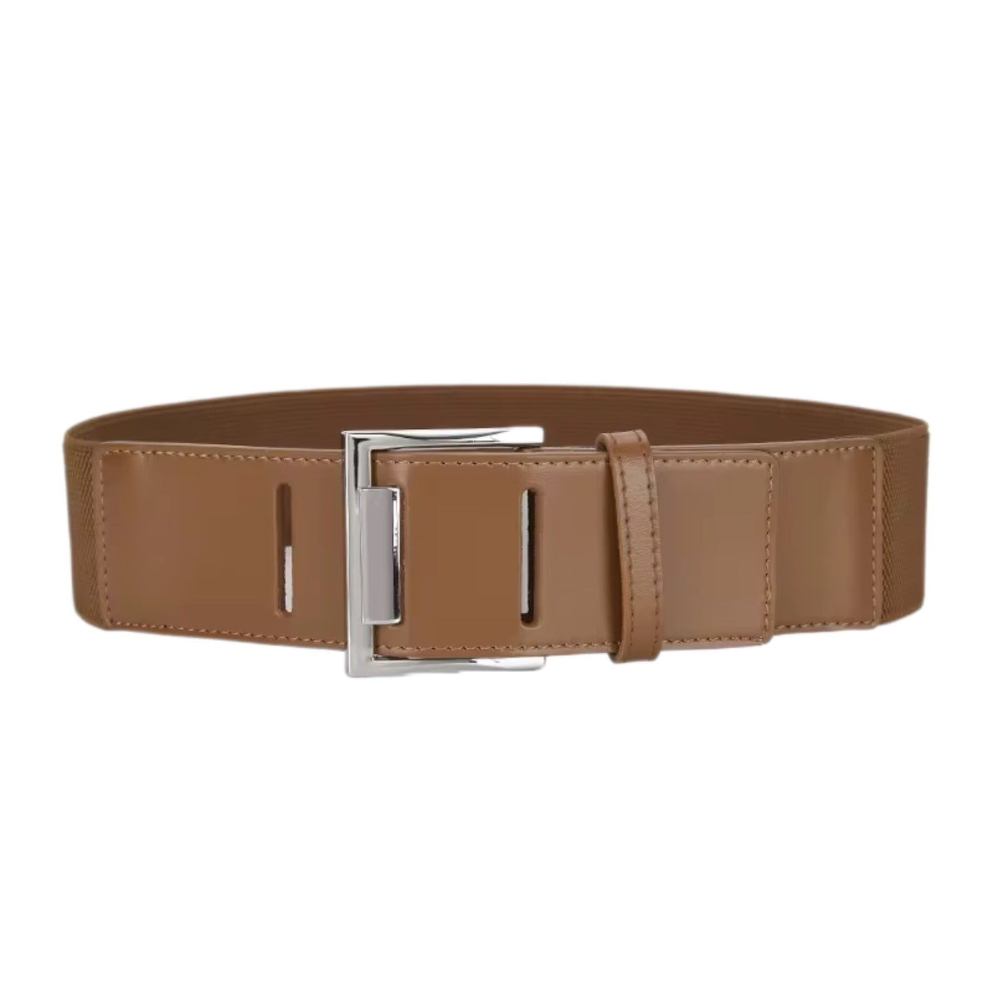 Genuine Leather Elastic Brown Belt