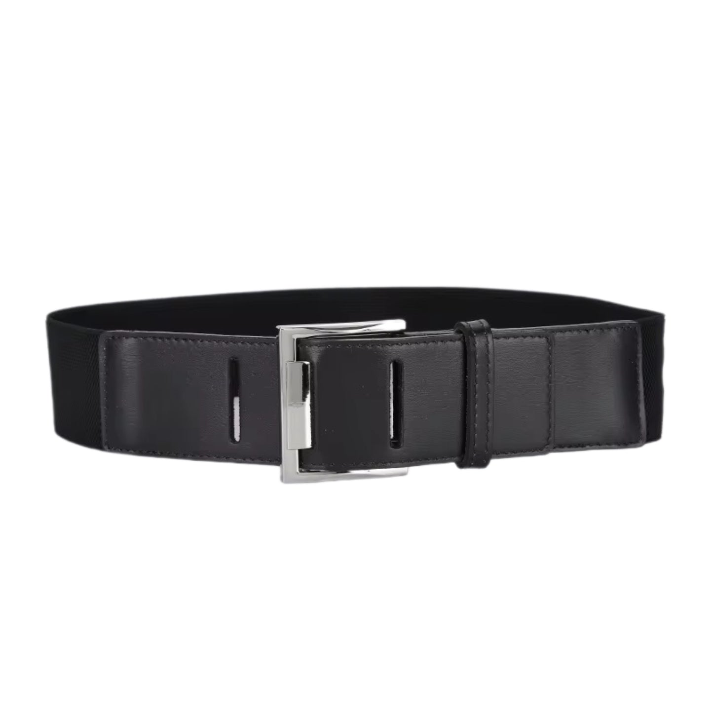 Genuine Leather Elastic Black Belt