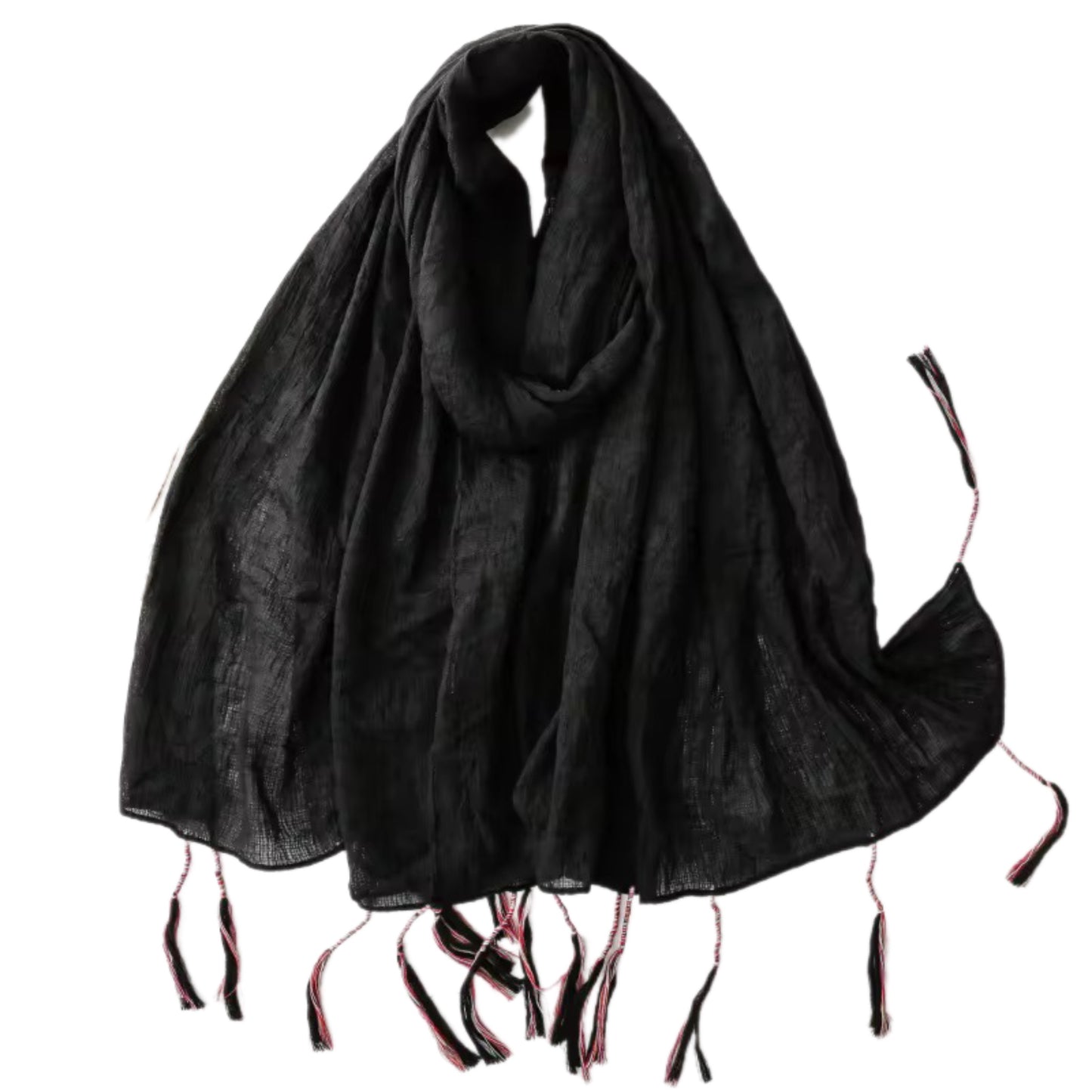 Linen scarf with tassels