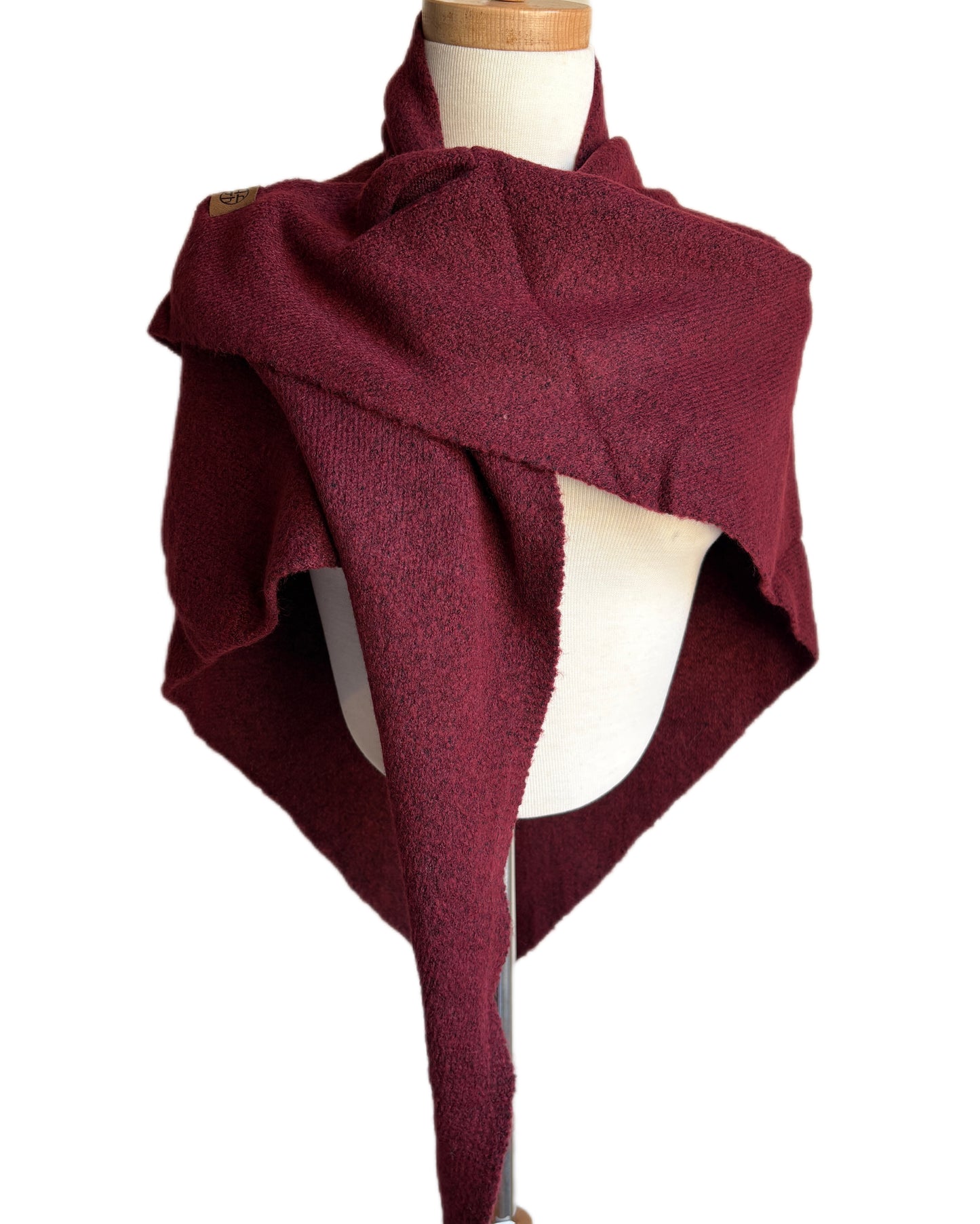 Triangular Burgundy Wool Wrap