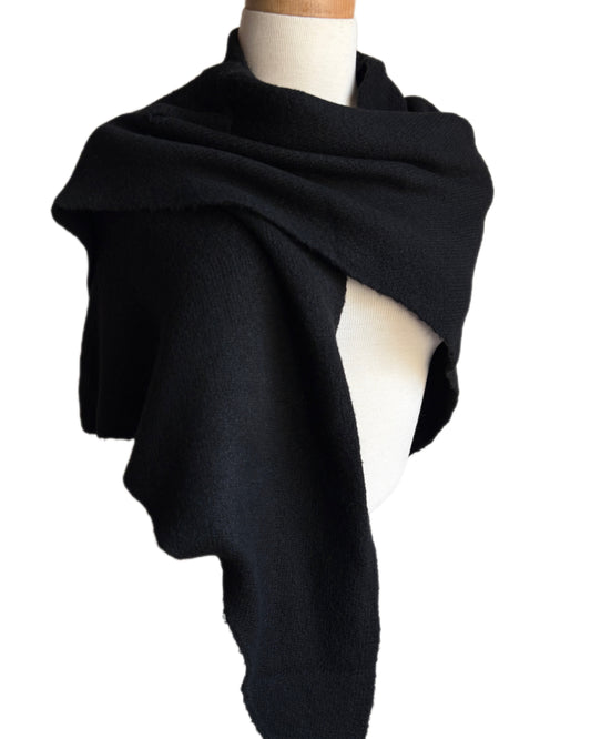 Triangular Black Wool Wrap