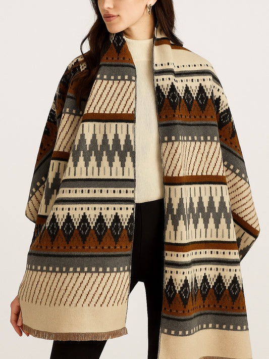 Brown and Grey Cashmere Shawl