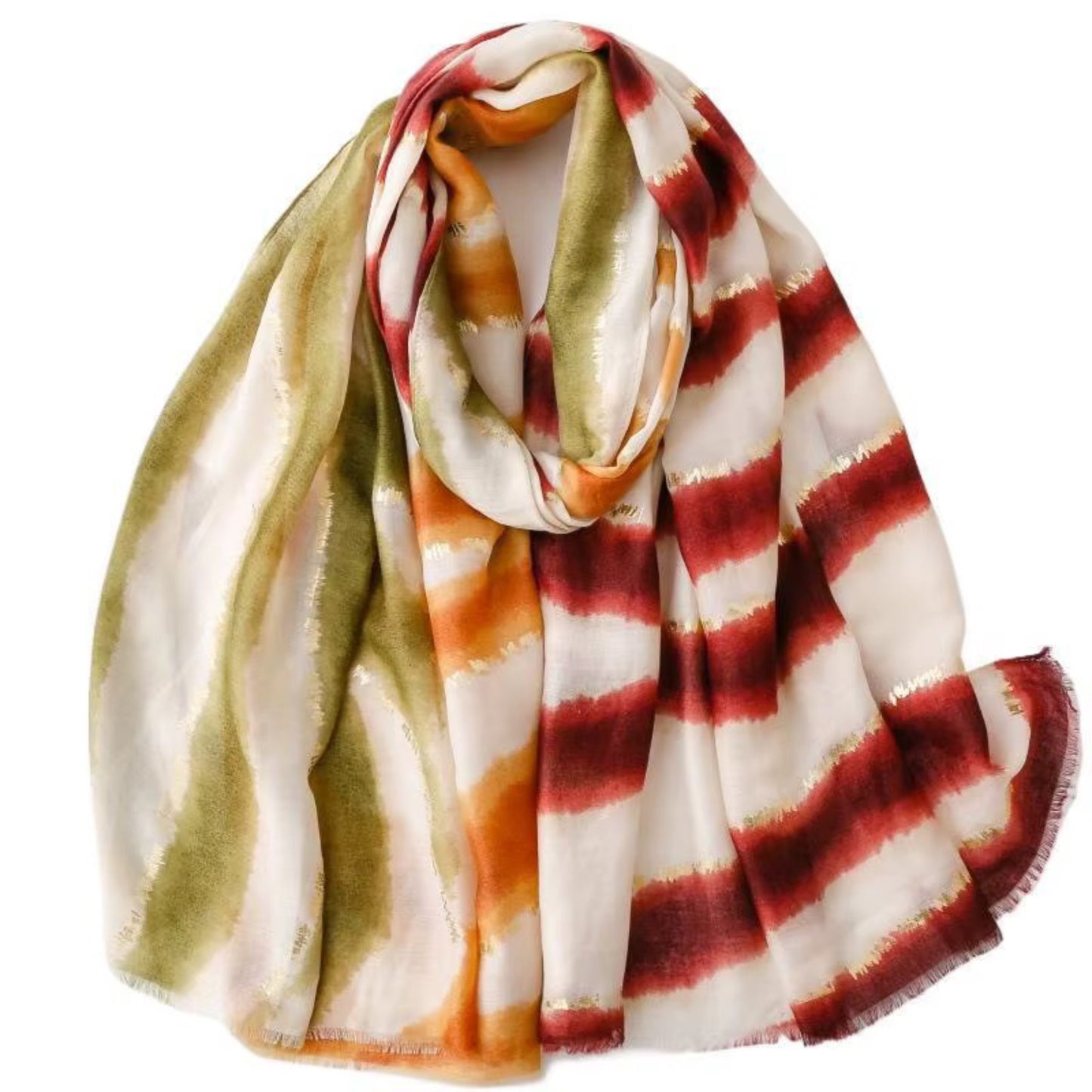 Colorful scarf with glitter lines