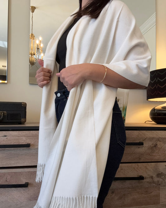 White Soft Wool Shawl