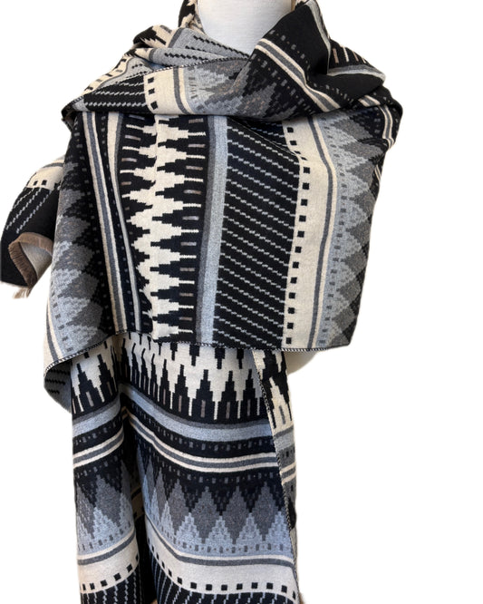 Black and Blue Cashmere Shawl