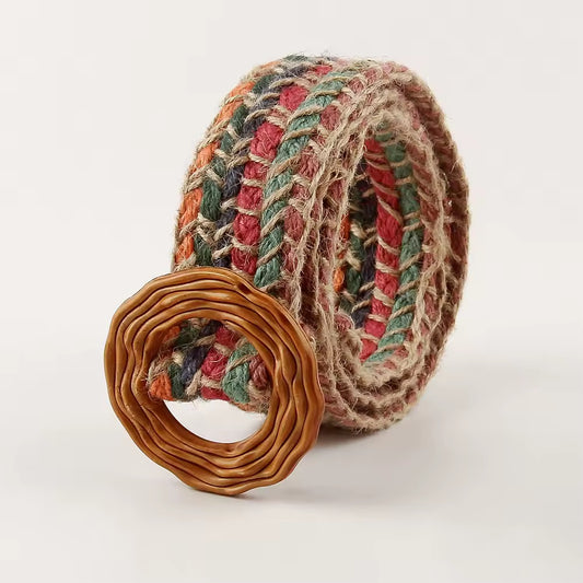 Colorful Straw Belt (Pink/Blue/Fuchsia/Green)