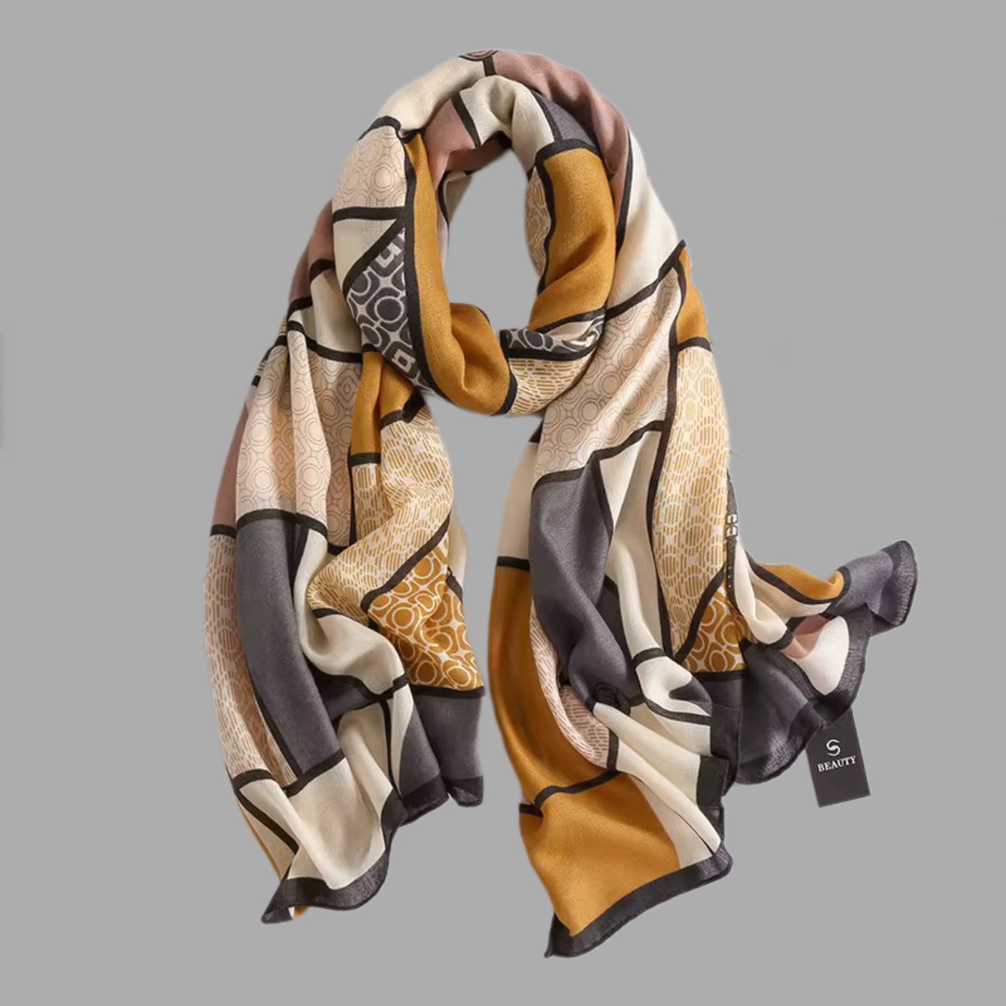 Viscose geometric scarf