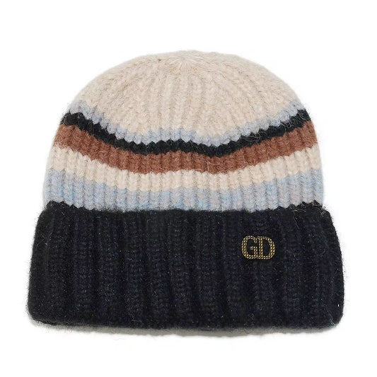 Black and Grey Wool Beanie