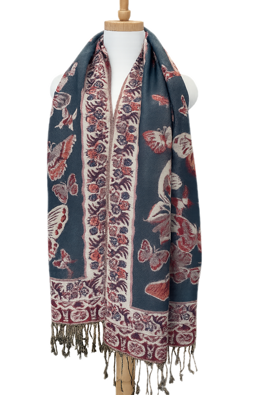 Pashmina with butterfly pattern