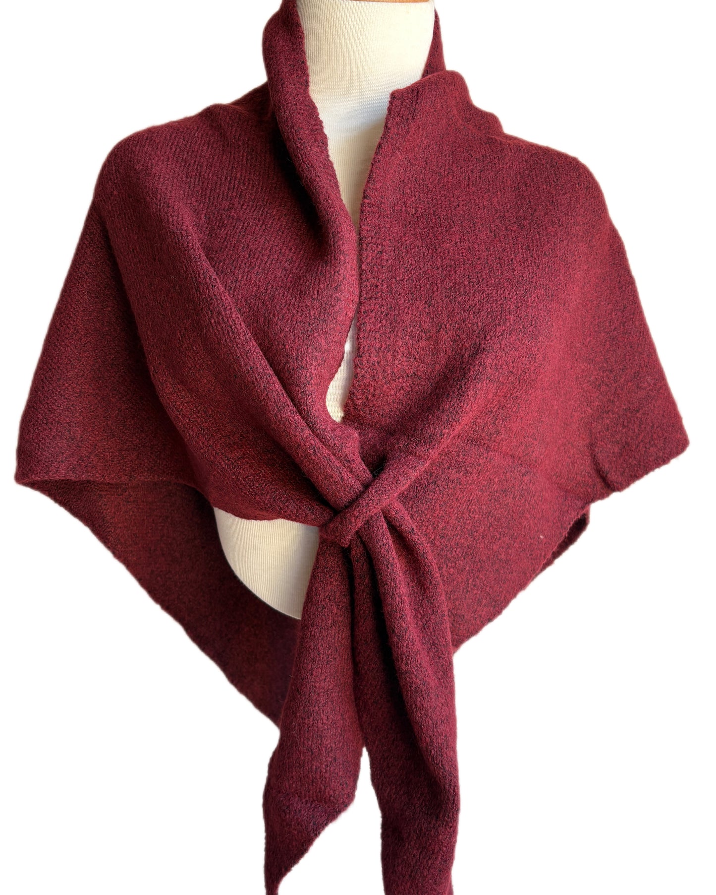 Triangular Burgundy Wool Wrap