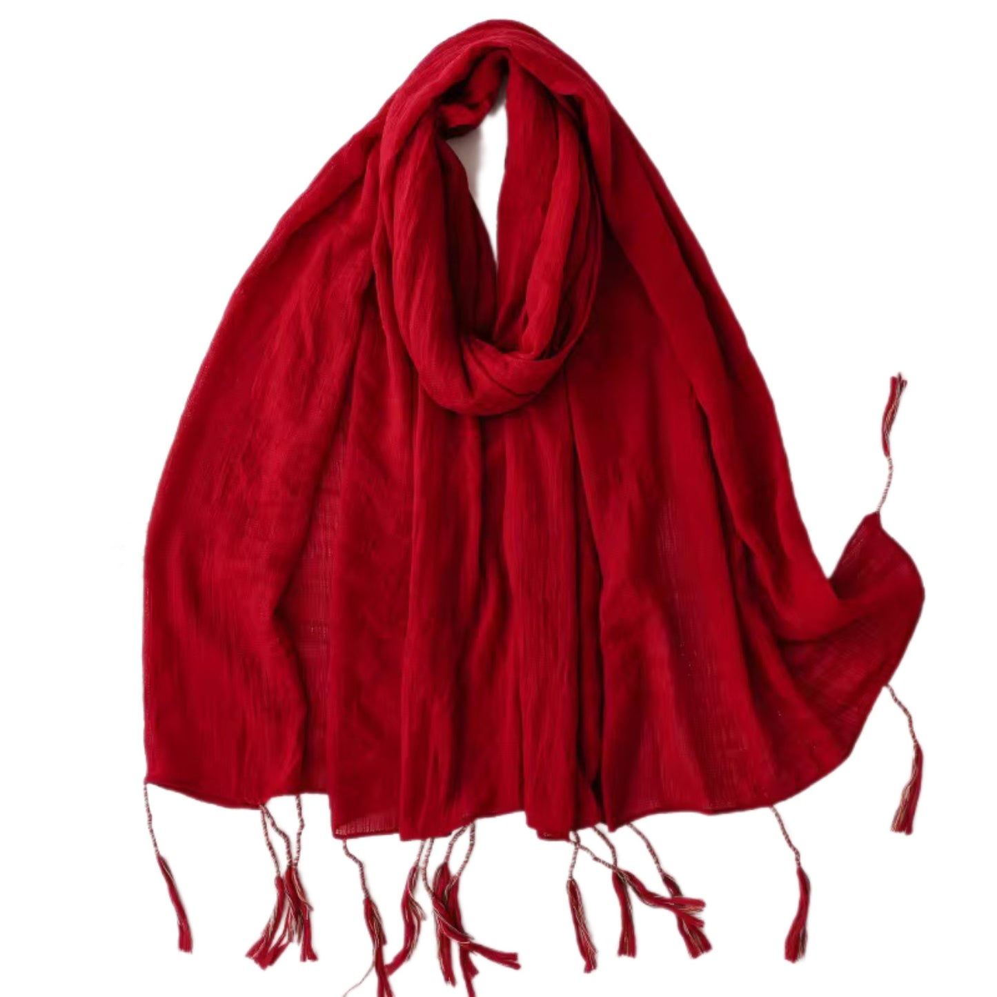 Linen scarf with tassels