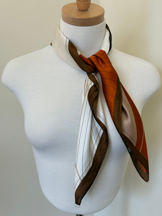 Brown Silk Neck Scarf