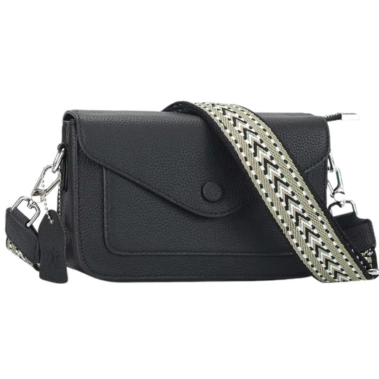 Genuine Leather Black Crossbag