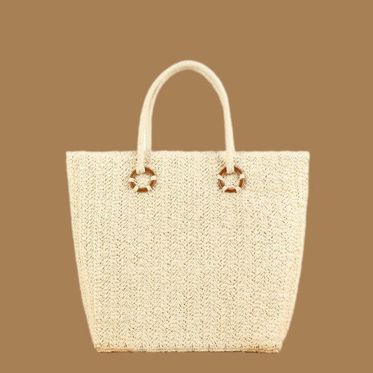 Light Beige Large Straw Bag