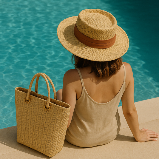 Beige Large Straw Bag
