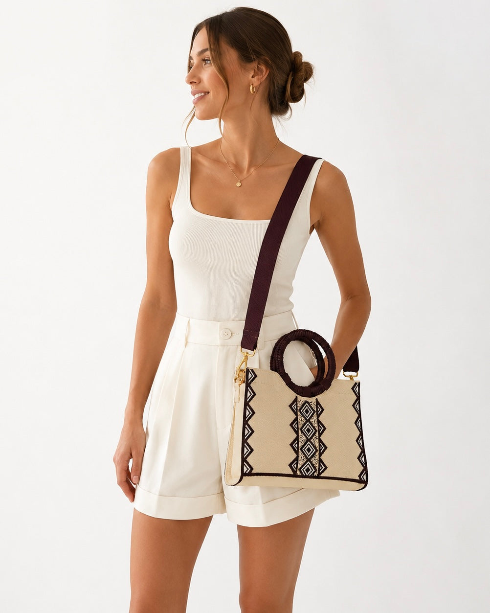 Beige and Brown shoulder bag