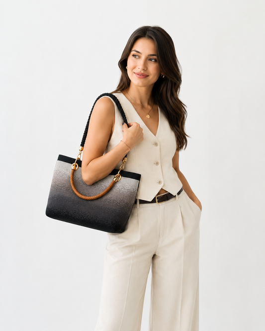 Black and Grey tote bag
