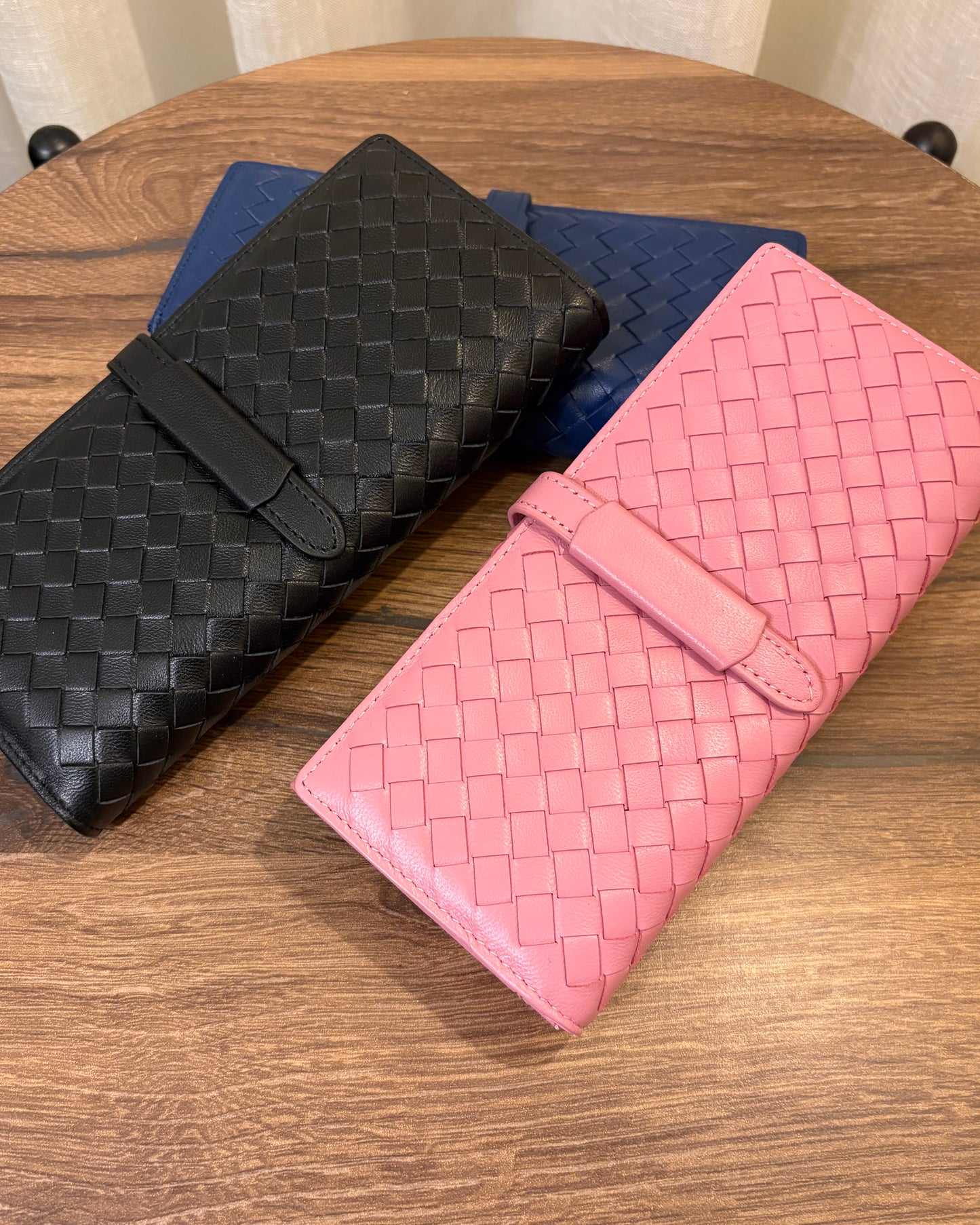 Genuine Leather Black Long Wallet