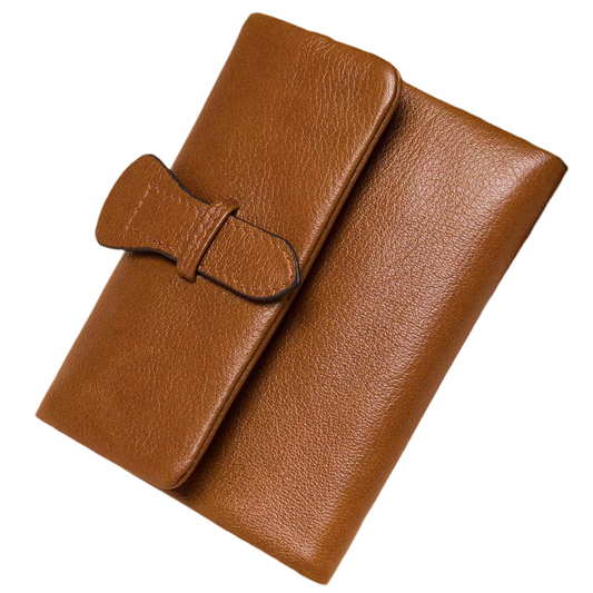 Genuine Leather Short Brown Wallet