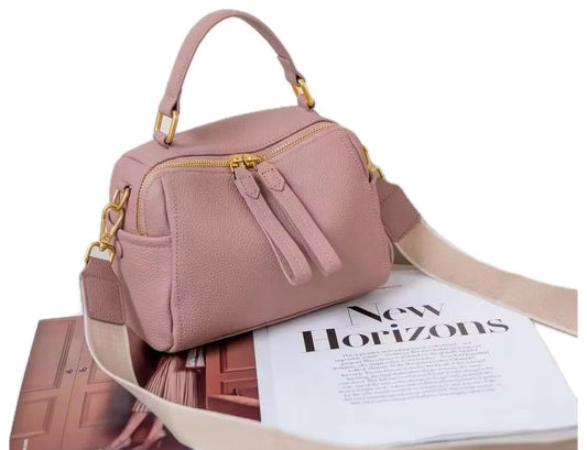 Genuine Leather Pink Handbag