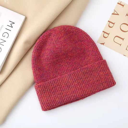 Red Beanie with colorful threads