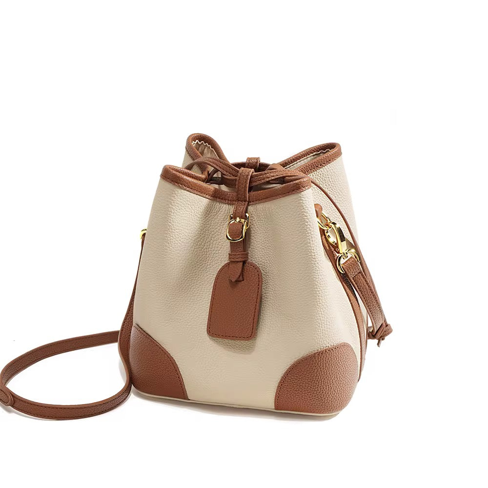 Genuine Leather Mini Bucket Bag