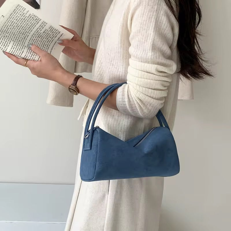 Blue Suede Handbag