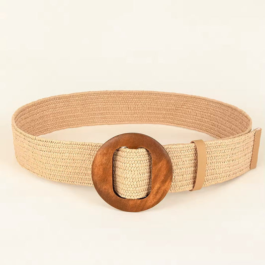 Beige Straw Belt