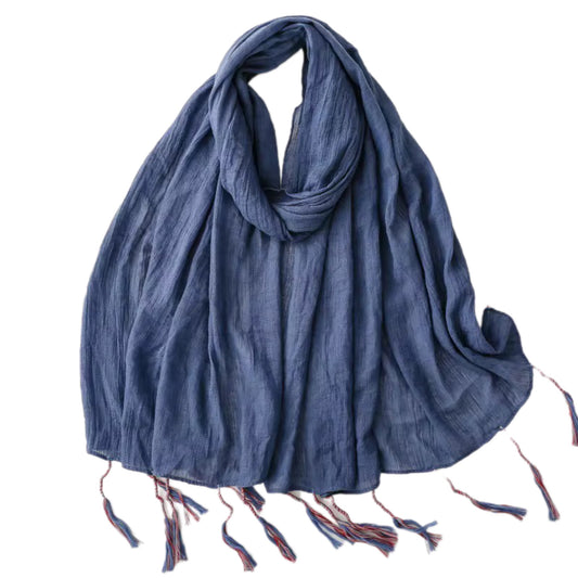 Linen scarf with tassels