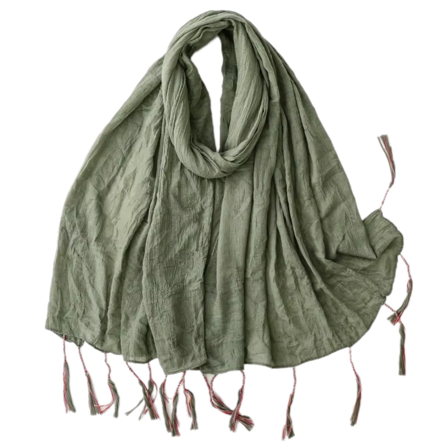 Linen scarf with tassels