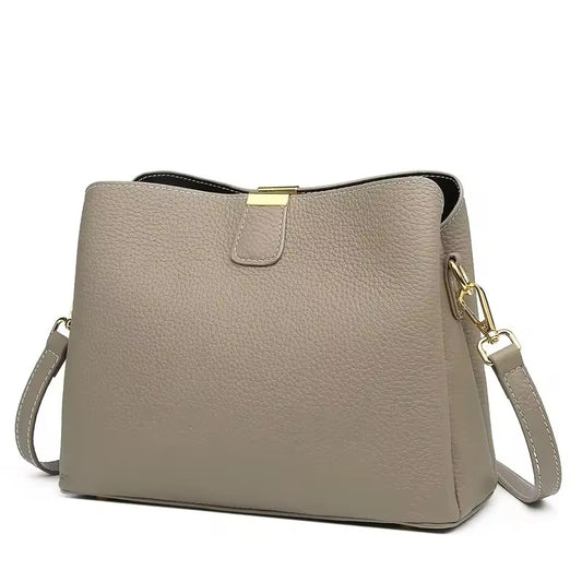 Genuine Leather Beige Handbag
