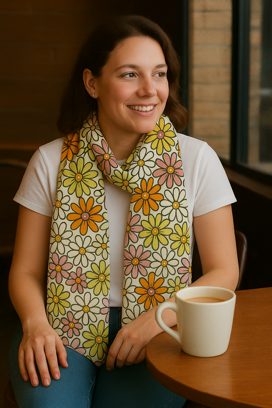 Floral Print Cotton Scarf